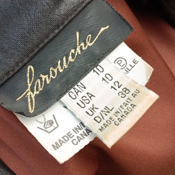 FAROUCHE (CANADA)1980s Vintage (1) PC Repilian Print Fabric W/Faux Leather Trim - Picture 7 of 17